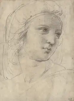 Head of a Muse by Raphaello Sanzio, Italy, c. 1490.