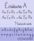 France’s Modèle d’écriture scolaire A (from 2013)