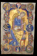 Miniature of Saint John the Evangelist; before 1147; illumination on parchment; 35.5&nbsp;cm; Avesnes-sur-Helpe (France)