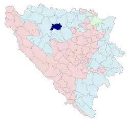 Location of Čelinac within Bosnia and Herzegovina