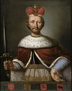 Sigismund Kęstutaitis with Gediminas' Cap, painted in the 19th century