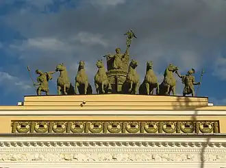 Sculptural composition on the arch of the General Staff Building