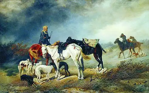 Hunters in the steppe (1873)