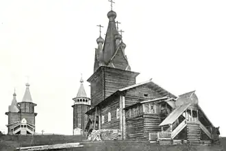 Church of Archistratigus Michael with a tent on a baptized barrel. Yuroma (Arkhangelsk region).