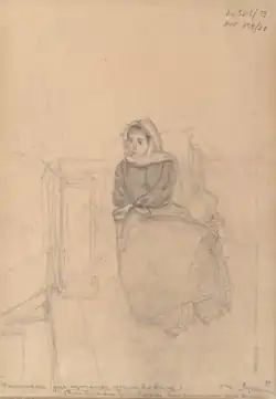 Nikolai Yaroshenko. Sketch of A. K. Chertkova's portrait, 1890s