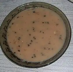 Khabeesa pudding, flavored with seeds and nuts