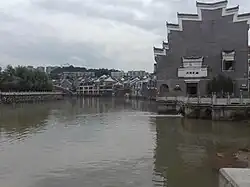 Chen River and the residential on the river bank in Chenzhou City