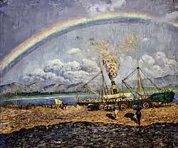 Rainbow over the harbor (1900), by Darío de Regoyos, Museo Nacional de Arte de Cataluña, Barcelona