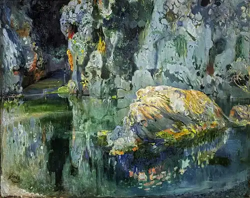 The Rock in the Pond (circa 1903). 102 × 128&nbsp;cm. Museu Nacional d'Art de Catalunya.