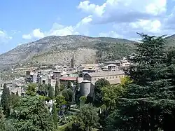 Villa d'Este: a view of the garden and the old town from the main floor