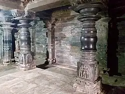 Inner mandapa pillars, Jaina artwork in the lower sections