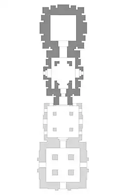 temple plan for four sections of the temple
