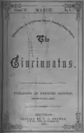 Cover of Cincinnatus, publication of Farmer's College, 1857