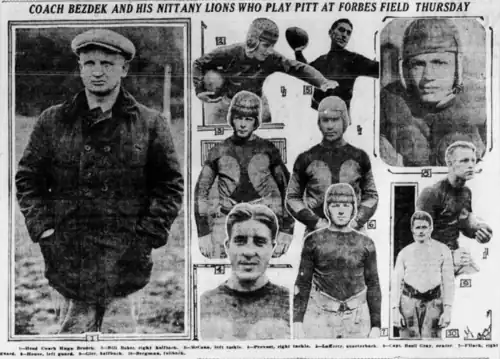 Penn State coach and players