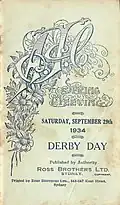 1934 AJC Epsom Handicap racebook front cover