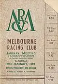 1949 MRC C F Orr Stakes racebook front cover