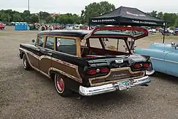 1958 Ford Fairlane 500 Country Squire, rear view (liftgate open)