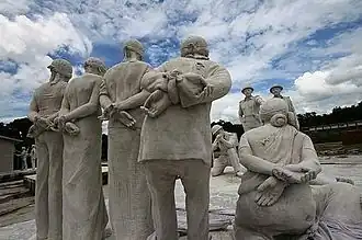 A sculpture in Meherpur showing the execution of Bengali intellectuals by the Pakistan Army