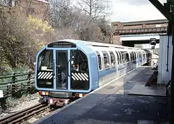 The blue prototype at South Ealing.