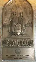 Plaque observing 1000 years of Christianity in Ukraine.