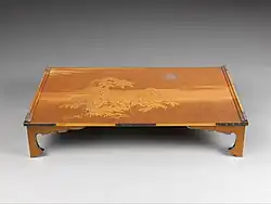 Japanese writing table; early 20th century; lacquered wood with silver fittings and various other materials; height: 12.3&nbsp;cm, length: 60.96&nbsp;cm, width: 36.83&nbsp;cm; Metropolitan Museum of Art (New York City)