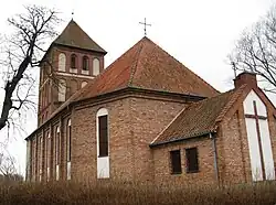 Gothic Our Lady Queen of Poland church in Garbno