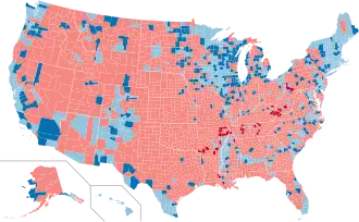 Results by county flips from 2004 to the 2008 presidential election[c]