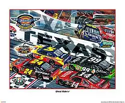 The 2009 Dickies 500 program cover, with artwork by Sam Bass. "Ghost Riders!"