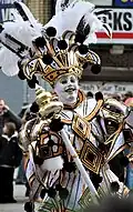 2010, Philadelphia, Pennsylvania. Mummer in the 2010 Mummers New Year's Day Parade.