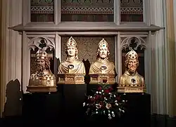 Busts of Lambert, Monulph, Gondulph & Amandus, Sacred Heart Chapel