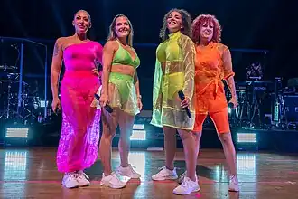 Left to right: Jessica Wahls, Sandy Mölling, Nadja Benaissa, and Lucy Diakovska performing in 2022