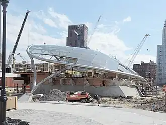 Station entrance under construction in May 2014