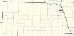 Location of the Winnebago Reservation in Nebraska