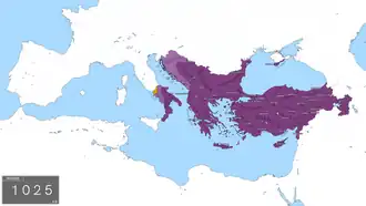 The Byzantine Empire at the death of Basil&nbsp;II, 1025