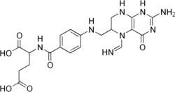 Skeletal formula of 5-formiminotetrahydrofolate.