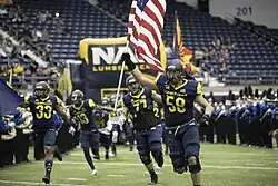 Football players at NAU