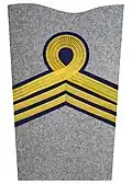 Sleeve insignia on uniform m/1906 for a lieutenant colonel.