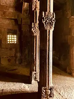 Mandapa and pillars inside