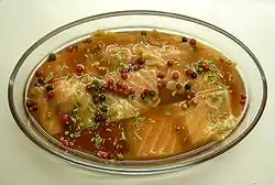 Salmon in marinade