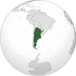 Map showing Argentina