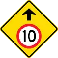 (MR-WDAD-2) Speed Limit Ahead (10 km/h) (used in Western Australia)