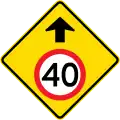 (MR-WDAD-2) Speed Limit Ahead (40 km/h) (used in Western Australia)