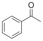 Skeletal formula of the acetophenone molecule