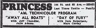 Last ad placed before closing in 1958