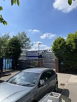 The Entrance to Adelaide train station from the Lisburn Road