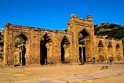 Screen of the Adhai Din Ka Jhonpra mosque, Ajmer, c. 1229; Corbel arches, some cusped.