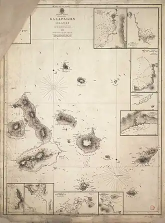 Image 35The 1841 Admiralty chart drafted from FitzRoy's survey of the islands on HMS Beagle (from Galápagos Islands)