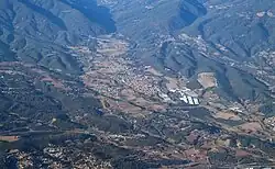 Aerial view from jetliners landing at Josep Tarradellas Barcelona-El Prat Airport