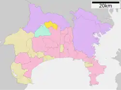 Location of Aikawa in Kanagawa Prefecture