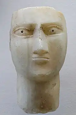 South Arabian head; 300-1 BC; alabaster; height: 20.5&nbsp;cm, length: 11&nbsp;cm, depth: 8.5&nbsp;cm; Louvre